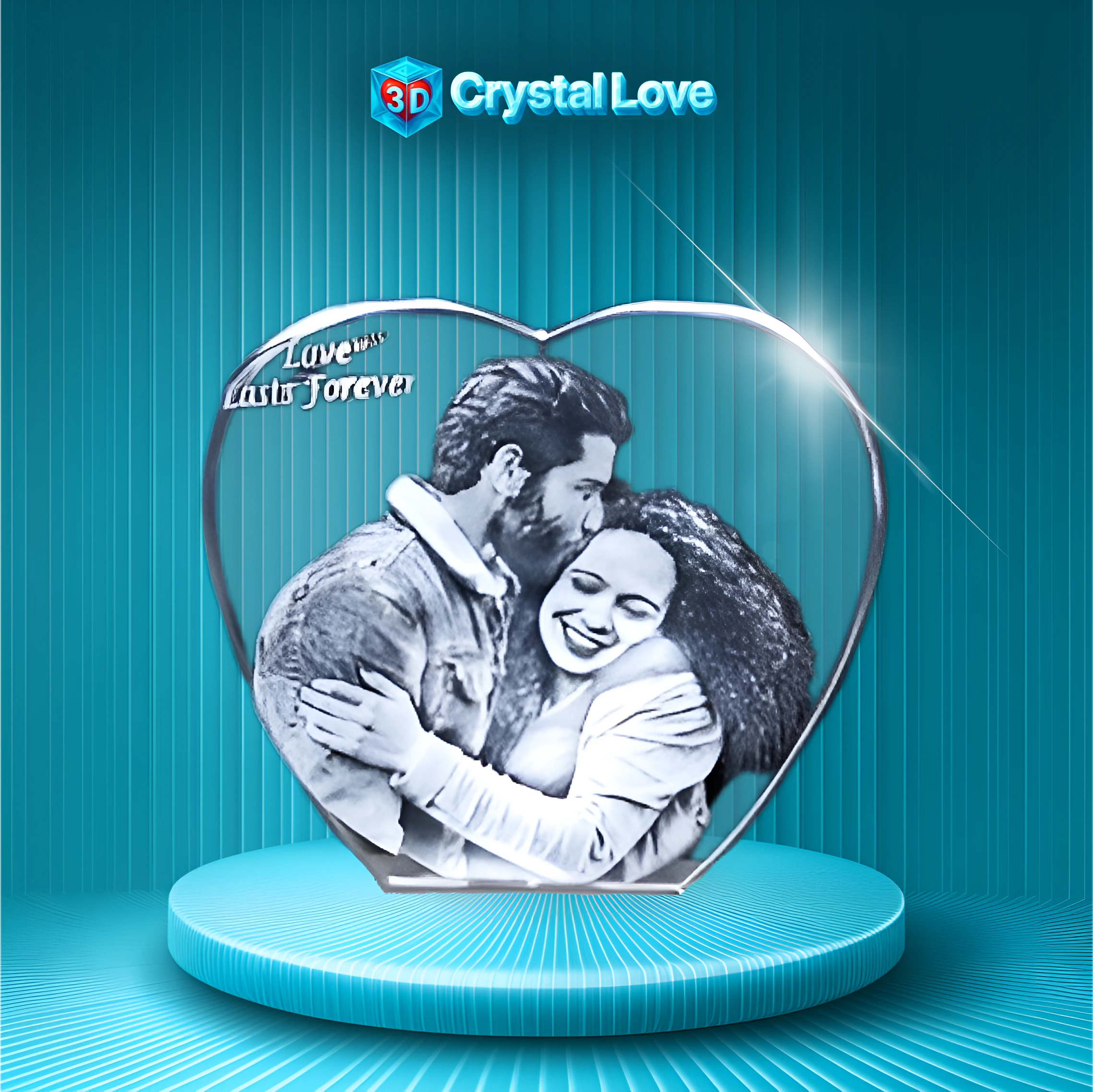 Heart 3D Photo Crystal