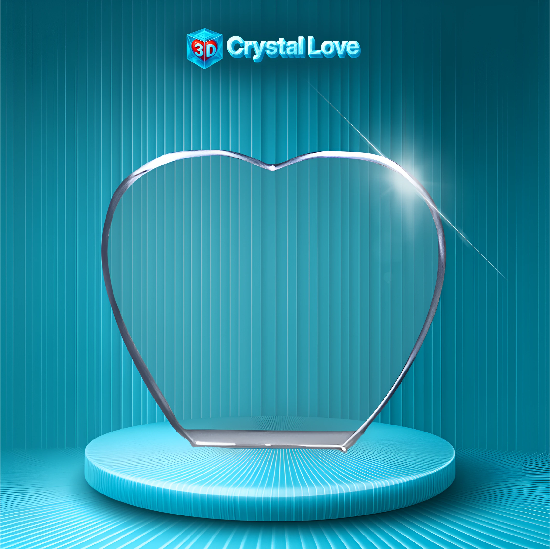 Heart 3D Photo Crystal